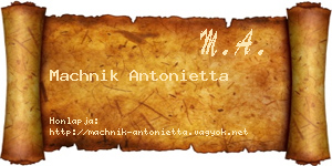 Machnik Antonietta névjegykártya